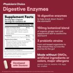 Physician's CHOICE Digestive Enzymes - Multi Enzymes, Organic Prebiotics & Probiotics for Digestive Health & Gut Health - Meal Time Discomfort Relief & Bloating - Dual Action Approach - 60 CT - Image 5