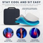 XL Extra Thick (20"x20"x2") Cooling Gel Seat Cushion for Pressure Relief Pad, Office, Gaming Chairs, Car Seat for Driving, Wheelchairs, Breathable Support, Non-Slip - Image 2