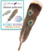 Activate Smudge Feather, Turkey and Peacock, Unique Homecrafted Energy Cleansing Clearing Spiritual Practice House Smudging - Sage, White Sage - 1 Count - 1 Feather - 1 Set - 1 Piece