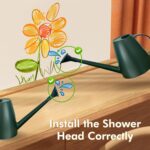 Watering Can for Indoor Outdoor Plants, Modern Small Watering Cans with Removable Nozzle, Long Spout Watering Can for Indoor Bonsai Plants Garden Flowers 1/2 Gallon 1.8L 60OZ (Dark Green) - Image 6