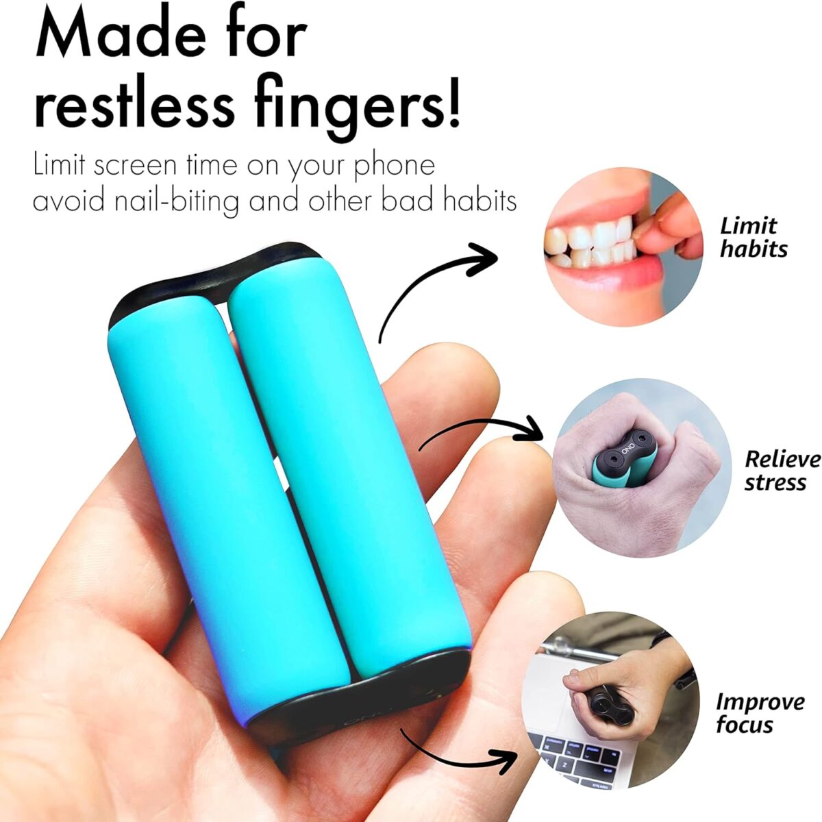 ONO Roller - Handheld Fidget Toy for Adults | Help Relieve Stress, Anxiety, Tension | Promotes Focus, Clarity | Compact, Portable Design (Junior Size/ABS Plastic, Teal) - Image 6