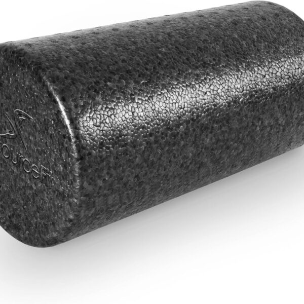 ProsourceFit High Density Foam Rollers 18 - inches Long, Firm Full Body Athletic Massage Tool for Back Stretching, Yoga, Pilates, Post Workout Muscle Recuperation, Black/Orange
