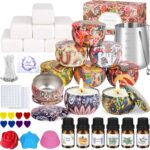 Candle Making Kit for Adults - DIY Scented Candles Making Supplies with Soy Wax,Wax Melter, Essential Oils, Color Dyes, Wicks Sticker, Candle Tins - Full Candle Making Set - Perfect Home Decoration
