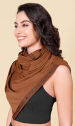ODODOS Cloud Feeling Customizable Snap Scarf for Women, Casual Convertible Wrap Shawl Cape Cardigans - Image 5