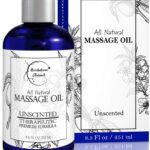 Unscented Massage Oil for Massage Therapy – 100% Natural Body Oil with Sweet Almond, Grapeseed & Jojoba for Premium Glide – Pure Carrier Blend for Aromatherapy – Brookethorne Naturals