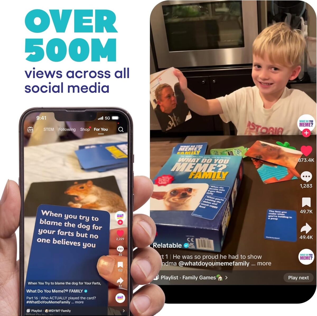 WHAT DO YOU MEME? Family Edition by Relatable, Now with Refreshed Content - Kids Games 8+, Family Games for Kids and Adults, Easter Basket Stuffers, Includes 300 Caption Cards, 108 Photo Cards - Image 8