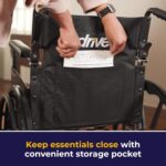 Drive Medical SSP118FA-SF Silver Sport 1 Folding Transport Wheelchair with Full Arms and Removable Swing-Away Footrest, Black - Image 7
