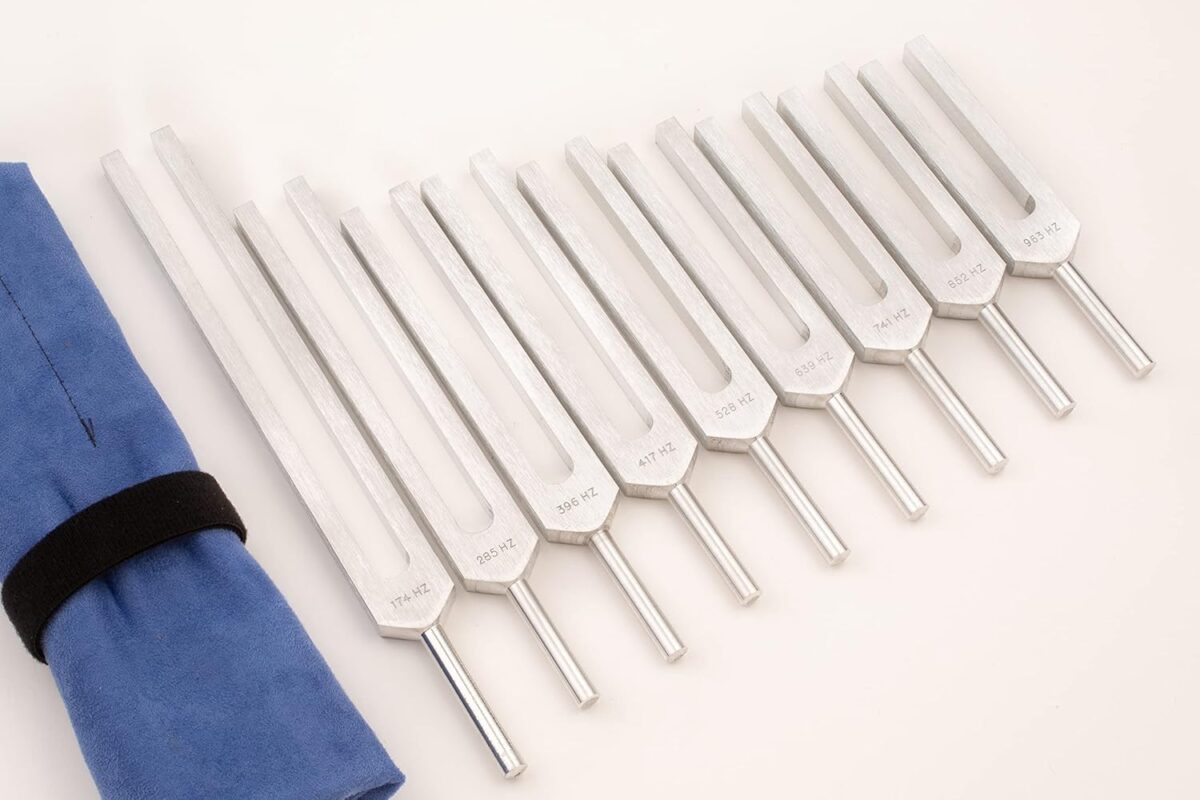 Solfeggio Tuning Forks Set for Healing – 9 Chakra Frequencies 174Hz to 963Hz | Precision-Machined Aluminum Alloy | Made in USA | Chakra Healing, Sound Therapy, Reiki, Yoga, Energy Balancing Tools. - Image 1