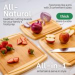 GREENER CHEF Organic Bamboo Cutting Board Set of 3 with Lifetime Replacements - Wood Cutting Board Set with Juice Groove - Wooden Chopping Board Set for Kitchen, Meat, Vegetables and Cheese - Image 4