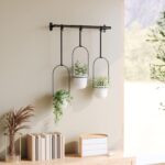 Umbra Triflora Hanging Planter for Window, Indoor Herb Garden, Set of 3, White/Black - Image 7