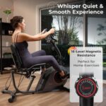 Sunny Health & Fitness Smart Heavy-Duty Recumbent Bike w/Wide Cushioned Seat & Back, Indoor Cycling Machine for Adult/Seniors Home Exercise, Free SunnyFit App Connect, Optional Workout Training Bands - Image 8