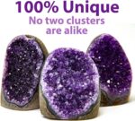 Extreme Rocks & Fossils Natural Amethyst Cluster with Polished Edges [1 to 1.5 lb.] - Real Raw Geode Healing Crystal Rock from Uruguay - Deep Purple Decor - Free Velvet Pouch of Rose Quartz - Image 2