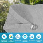 Amagenix Sun Shade Sail 16'X20' Curved Edge Outdoor Shade Canopy Light Grey Breathable 95% UV Block Shade Cloth for Patio Garden Backyard (We Make Custom Size) - Image 3