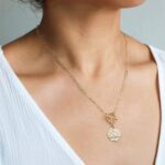 Aobei Pearl 18K Gold Moon Star Lion Evil Eye Love Heart Pendant Necklace Medallion Paperclip Chian Choker Layering Jewery for Women - Image 4