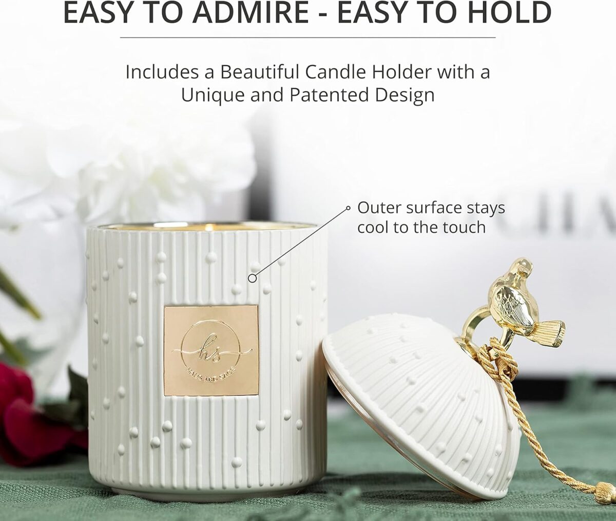 Scented Candles for Home Luxury Candle Gift Set - Candle Holder + 2 x 8.5oz Soy Candle Refills + Wick Trimmer - 115 Hour Burn - Birthday Gifts for Women - Centerpiece Decorations - 4 pcs - Image 6