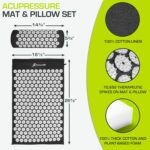 ProsourceFit Acupressure Mat and Pillow Set for Back/Neck Pain Relief and Muscle Relaxation, Blue - Image 2