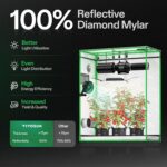 VIVOSUN 4' x 2' Complete Grow Tent Kit - 4 Inch 203 CFM Air Filtration Kit, 4' x 2' Grow Tent, 5-Pack 5 Gallon Grow Bags, 5' x 15' Trellis Netting and Hygrometer - Image 2