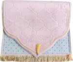Muslim Prayer Mat, Thick Soft Velvet Muslim Rug, Portable Muslim Prayer Rug, Turkish Prayer Carpet,Janamaz Sajada Carpet for Men and Women Plain Solid Prayer Mat Ramadan Eid Gift.- Pink - Image 3