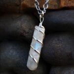 Rainbow Moonstone Healing Crystal Necklace - Lunar Pendant Balance, Inner Light, Love & Creativity - Image 2