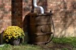 FCMP Outdoor Slim Line Design 45-Gallon Wood Grain Outdoor Home Rain Water Catcher Barrel Flat Back Container with Spigots and Mesh Screen, Brown - Image 7