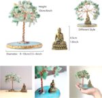 Buddha Statue with Healing Crystal Tree, Tree of Life for Positive Energy. Home Decor Yoga Meditation. Green.(B) - Image 4