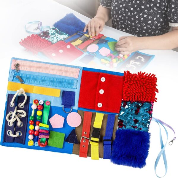 Fidget Blanket for Elderly, Dementia Alzheimers Products, Sensory Blanket Memory Loss Fidget Toys, Autistic Activities Pad, Anxiety Relief Improves Mental Stimulation