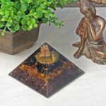 Orgonite Crystal Triple Protection Orgone Pyramid with Black Tourmaline, Tiger Eye and Hematite Crystal – Flower of Life Pyramid for Spiritual Healing, Meditation, Yoga, Reiki Gift, Office, Home Décor - Image 6