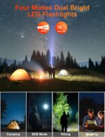 Solar-Power-Bank-Charger, 40000mAh Portable Phone Charger Built in 4 Cables with USB C in/Output, PD 20W Fast Charging External Batter, External Battery Pack with Dual Bright Flashlights - Image 6