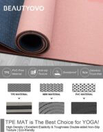 BEAUTYOVO Yoga Mat with Strap, 1/3 Inch Extra Thick Yoga Mat Double-sided Non Slip, Professional TPE Yoga Mats for Women Men, Workout Mat for Yoga, Pilates and Floor Exercises - Image 4