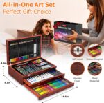 Soucolor Art Supplies, 192-Pack Deluxe Art Set Drawing Painting Supplies Kit with Acrylic Pad, Watercolor Pad, Sketch Book, Canvases, Acrylic Paint, Crayons, Pencils, Gifts for Artist Adults Teen Kids - Image 7