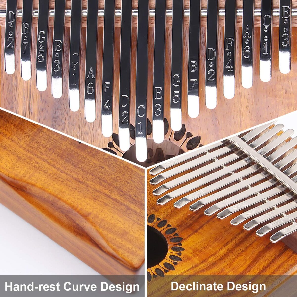 Kalimba Thumb Piano 17 Keys, Portable Mbira Finger Piano Gifts for Kids and Adults Beginners Wood - Image 3
