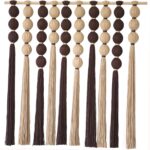 IOWER Macrame Wall Hanging Large Boho Wall Decor Natural Brown Khaki Sphericity Cotton Textile Fiber Yarn Wall Art Handmade For Livingroom Bedroom Wedding Party 39" Wx39 L - Image 5