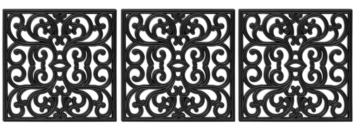 BIRDROCK HOME Rubber Stepping Stones - Set of 3 Decorative Pavers for Garden Path, Patio, Lawn, Yard, and Backyard Landscaping - Easy Install Outdoor Walkway Pathway, Ground Tiles - Black -15x15 - Image 1