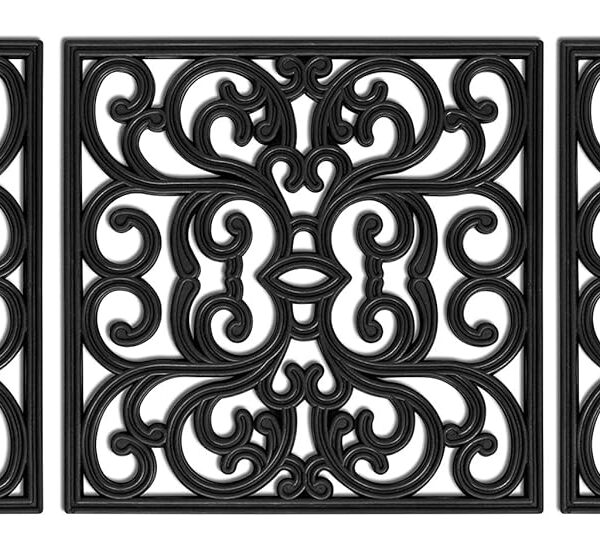 BIRDROCK HOME Rubber Stepping Stones - Set of 3 Decorative Pavers for Garden Path, Patio, Lawn, Yard, and Backyard Landscaping - Easy Install Outdoor Walkway Pathway, Ground Tiles - Black -15x15