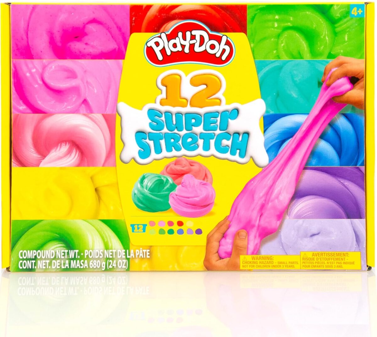 Play-Doh Super Stretch 12 Pack Playdoh Variety - Image 1