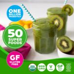 Orgain Organic Greens Powder + 50 Superfoods, Original - 1 Billion Probiotics for Digestive Health, Antioxidants, Vegan, Plant-Based, Gluten-Free, Non-GMO, Green Juice & Smoothie Drink Mix - 0.62lb - Image 3