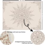 Damanse Floral Tapestry Wall Hanging Cute,Boho Wall Tapestry for Bedroom Aesthetic,Mandala Living Room Decor for Teen Girls (Flaxen, 59.80" x 78.70") - Image 3