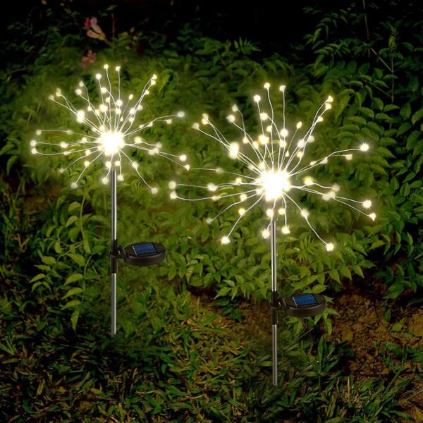 Anordsem Solar Lights Outdoor Waterproof: Garden Light Solar Powered for Outside - Sparkler Fireworks Sticks Yard Patio Path Decor- LED Starburst Twinkle Lighting for House Decoration
