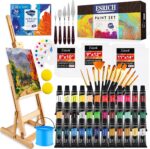 ESRICH Acrylic Paint Set,64PCS Painting Supplies with Wooden Easel,Brushes,36Colors Acrylic Paint, Canvases,Palette,Paint Knives Etc,Painting Kit for Adults,Students,Hobbyists,Beginners