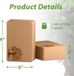 Cork Yoga Blocks 2 Pack Set, Natural Cork Soft Non-Slip Yoga Blocks, High Density & Eco Friendly Yoga Accessories for Women| Men, Ideal for Yoga, Pilates, Stretching and Toning - Image 6