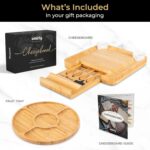 Smirly Charcuterie Board Set - Large Bamboo Cheese Board for Serving - House Warming Gifts New Home, Wedding & Bridal Shower Gift, Birthday Gift for Women - Image 2
