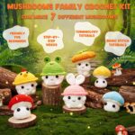 MAGIMUSE Crochet Kit for Beginners, Crochet Starter Kits for Adults Amigurumi Craft Knitting Crocheting Kits with Step-by-Step Video Tutorials, Mushroom Family(40%+ Yarn - Image 2