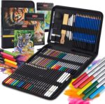 PANDAFLY 80 Pack Drawing Set Sketching Kit, Pro Art Supplies with 3-Color Sketchbook, Watercolor Pad, Colored, Graphite, Charcoal, Metallic Pencil, for Artist Adults Kids Beginner - Image 6