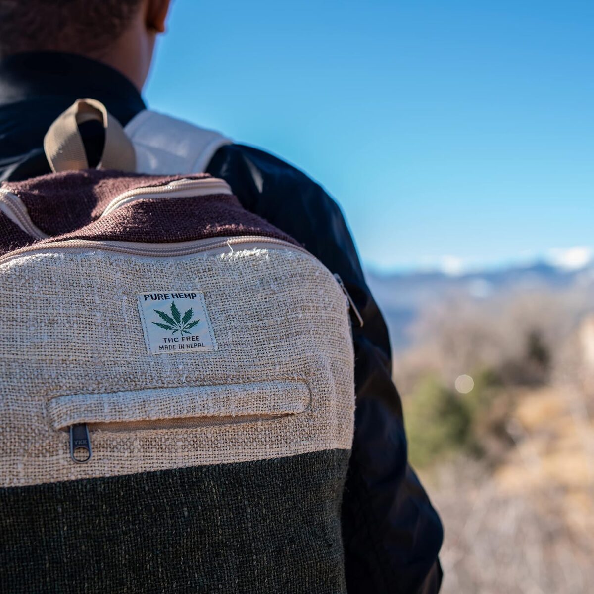 Large Hemp Backpack Multi 8 Functional Pocket Bag - Eco Friendly Unisex Rustic Durable Day Backpack by Freakmandu - Image 7