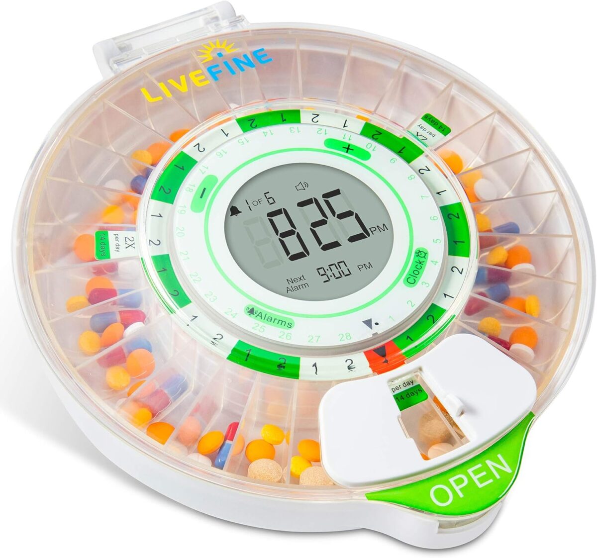Live Fine 28-Day Automatic Pill Dispenser with Upgraded LCD Display, Key Lock, Sound & Light for Prescriptions, Medication, Vitamins, Supplements & More - Image 9