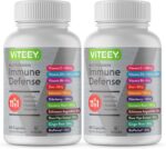 11 in 1 Multivitamin Immune Defense Supplement - Immune Booster Capsules with Vitamin D3, Vitamin B6, Echinacea, Turmeric, Rose-HIPS, Selenium, BioPerine, Ginger, Elderberry Vitamin C and Zinc