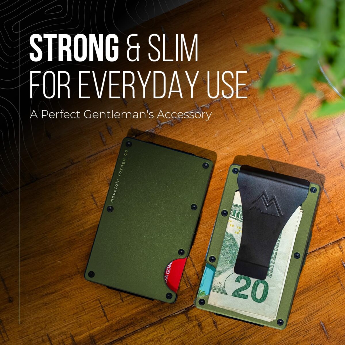 Mountain Voyage Co Minimalist Wallet for Men & Women - Slim RFID Wallet, Scratch Resistant, Credit Card Holder & Money Clip, Easily Removable Money & Cards, (Army Green) - Image 5