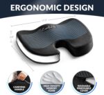 ComfiLife Premium Gel + Memory Foam Seat Cushion – Doctor Recommended Office Chair Cushion, Car Seat Cushion – Chair Cushions for Back & Sciatica Pain Relief – Seat Cushions for Office & Desk (Black) - Image 5