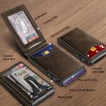 BULLIANT Men Wallet,Money Clip Wallet Slim For Gift Men 9Cards-Metal Credit Card Case in Magnetic Leather Flip - Image 2