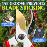 Haus & Garten ClassicPRO 8.5" Professional Premium Titanium Bypass Pruning Shears - Use As Pruners, Garden Shears, Heavy Duty Handheld Pruning Shears For Gardening, Clippers, Pruner Scissor Tool - Image 8